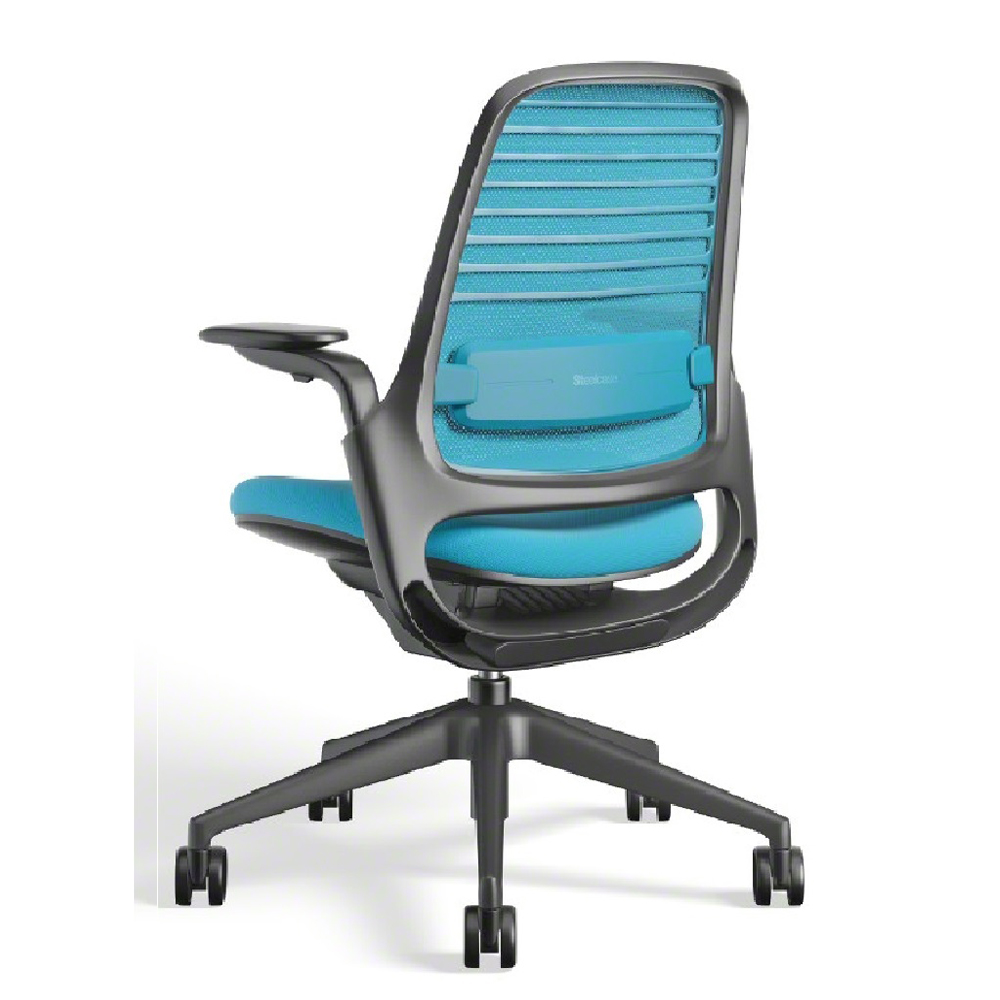 Steelcase(スチールケース)デスクチェア「シリーズ1」ブラックフレーム 座ブルージェイ