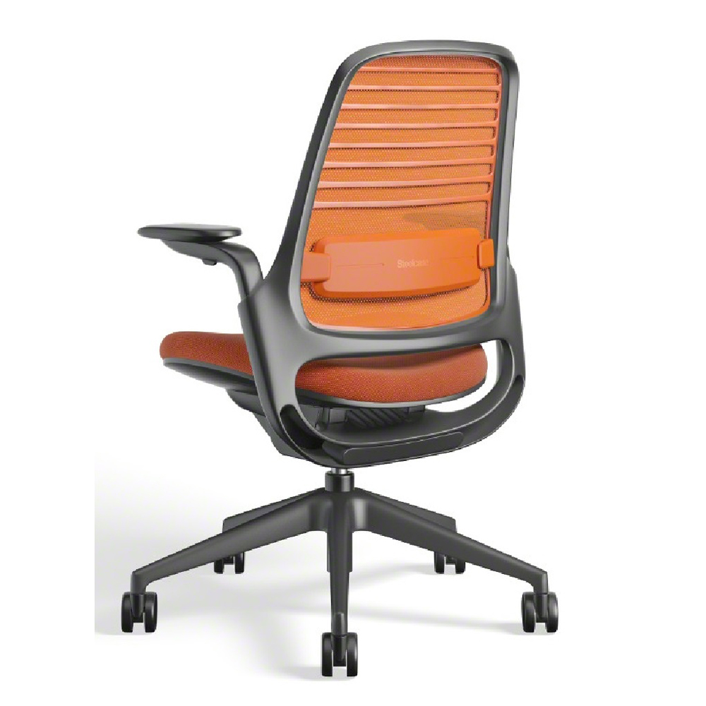 Steelcase(スチールケース)デスクチェア「シリーズ1」ブラックフレーム 座タンジェリン