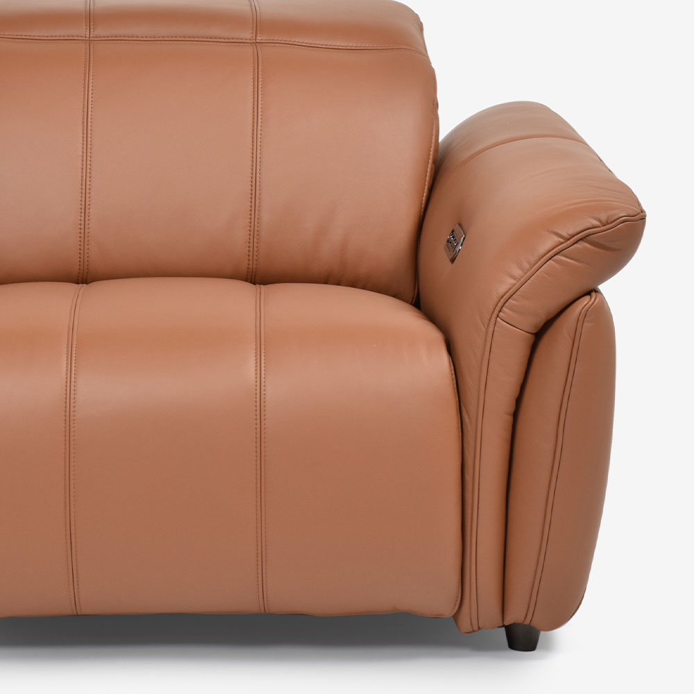 電動リクライニングソファ3点セット「L/S Motion 74(エルエスモーション74)」ユニットテーブル付 幅234cm 革#H/S-334E ペカンブラウン色