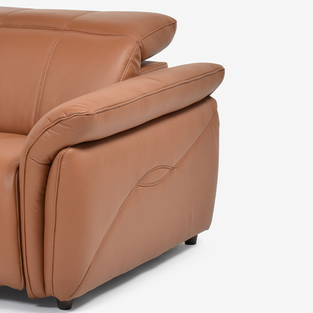 電動リクライニングソファ3点セット「L/S Motion 74(エルエスモーション74)」ユニットテーブル付 幅234cm 革#H/S-334E ペカンブラウン色
