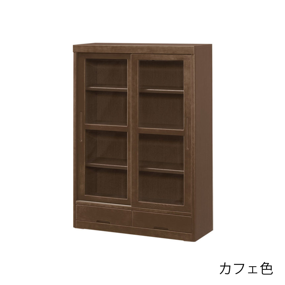 浜本工芸　書棚「No.8604H・No.8600H・No.8608H」引き戸タイプ 幅85.1cm 全3色［No.8600］