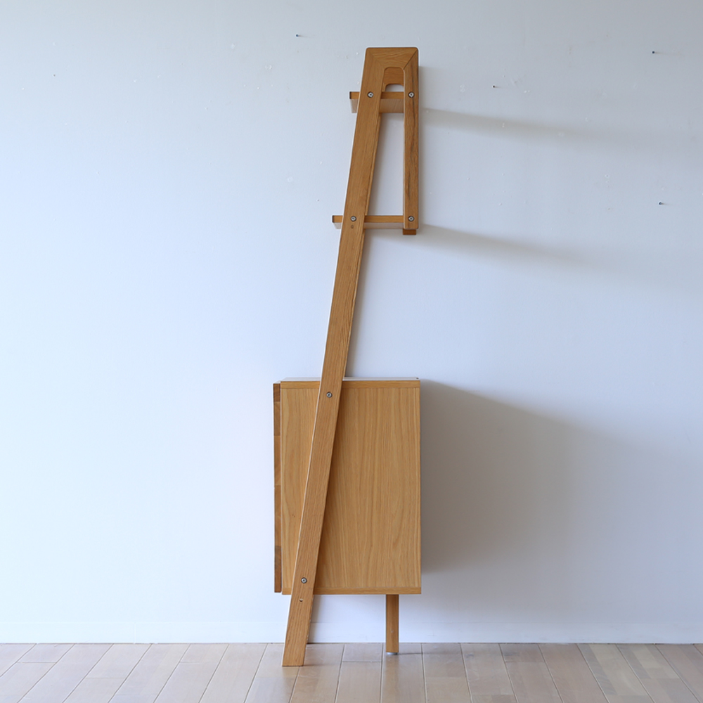 サイドボード「レイリア」ハイタイプ 幅48cm ホワイトオーク材