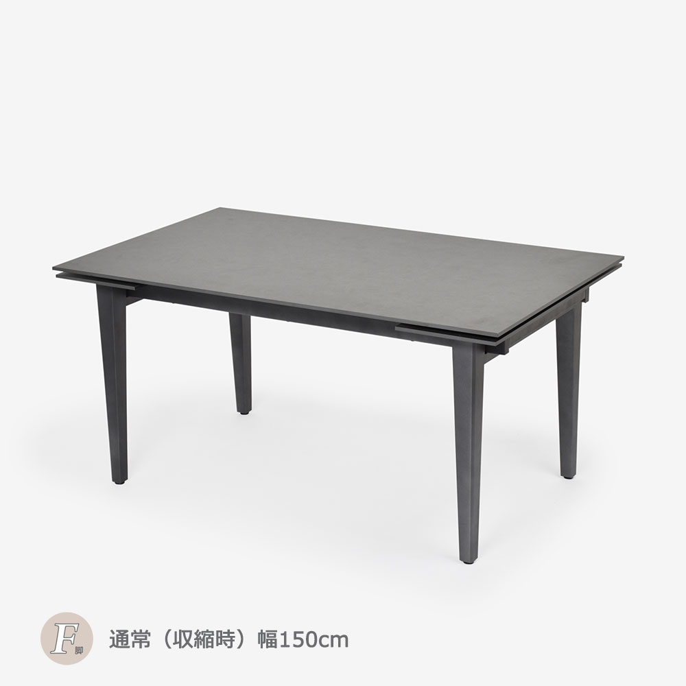 ダイニングセット「レフ」グレー色 伸長式セラミックテーブル天板RGY色（選べる脚2タイプ）+チェア布DGY色4脚