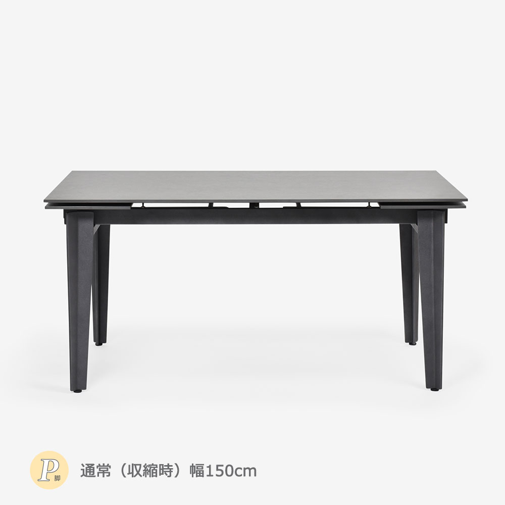 ダイニングセット「レフ」グレー色 伸長式セラミックテーブル天板RGY色（選べる脚2タイプ）+チェア布DGY色4脚
