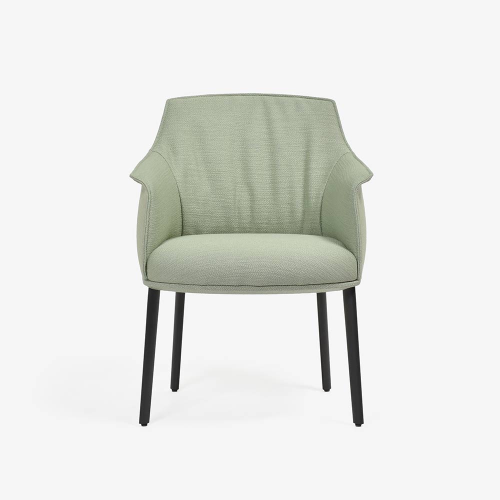 PoltronaFrau(ポルトローナ・フラウ)ダイニングチェア(アーム付き)「アーチボルドラージ」布ピスタチオ色 #C Pistachio
