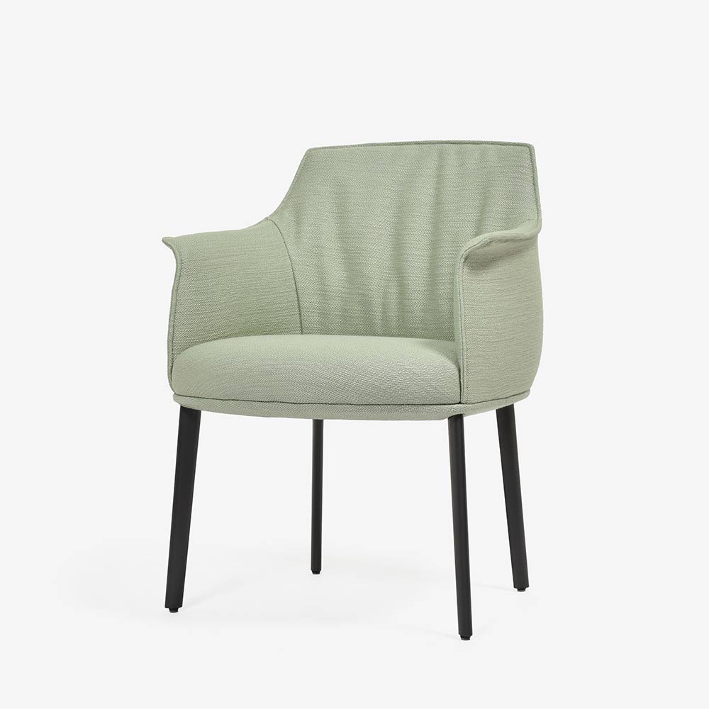 PoltronaFrau(ポルトローナ・フラウ)ダイニングチェア(アーム付き)「アーチボルドラージ」布ピスタチオ色 #C Pistachio