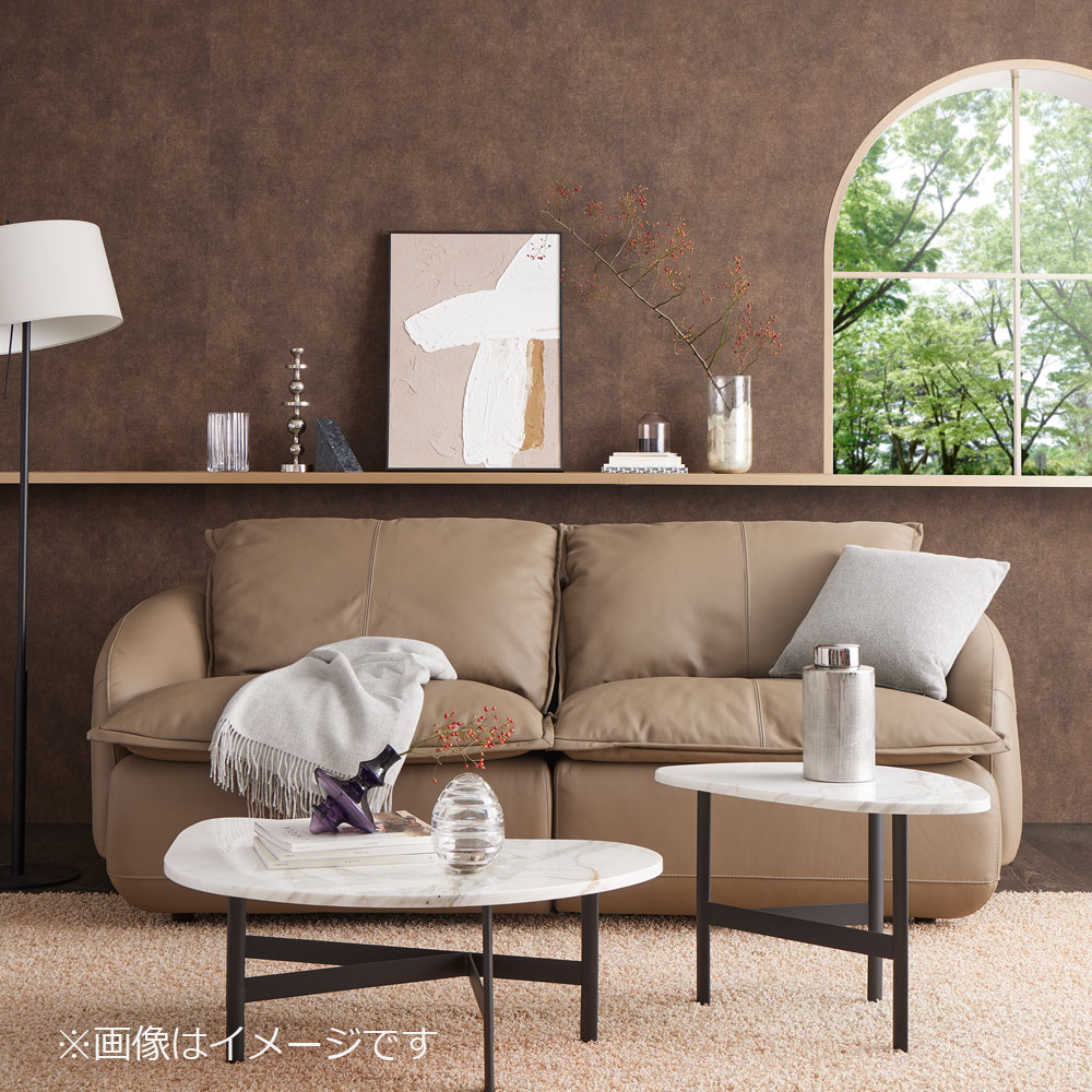 ソファ 3人掛け「L/S 75(エルエス75)」幅218cm 革張り 革パインバーク色 #J-RY513E