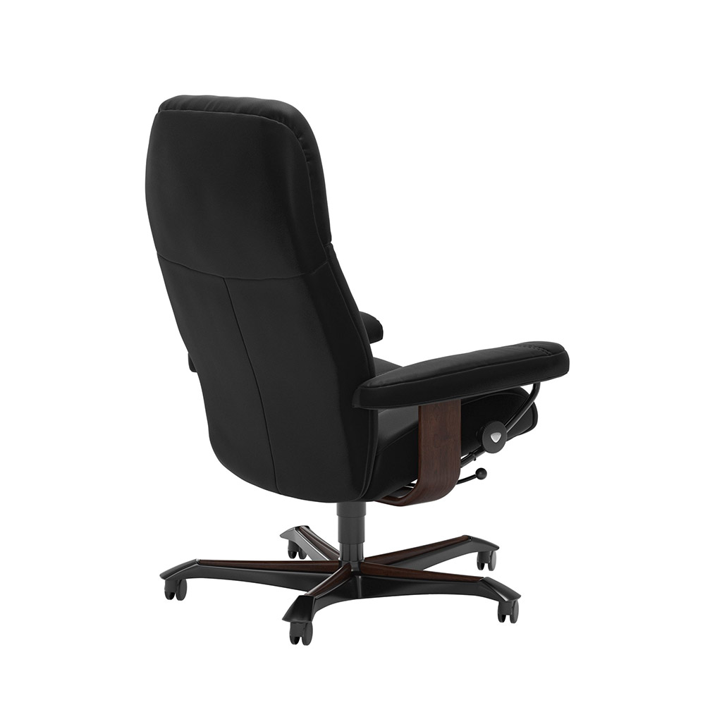EKORNES(エコーネス)デスクチェア「ストレスレス コンサル20(M)オフィス」革#パロマ ブラック/木部ブラウン