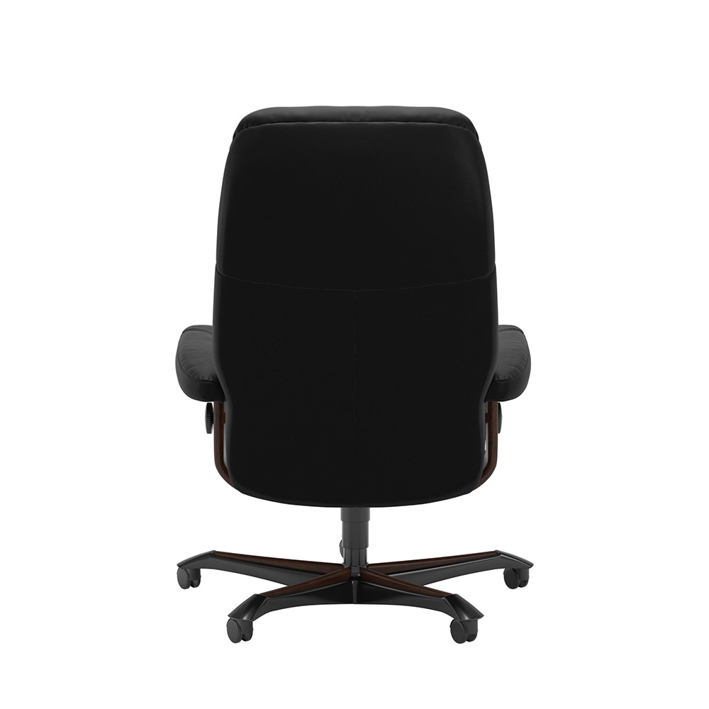 EKORNES(エコーネス)デスクチェア「ストレスレス コンサル20(M)オフィス」革#パロマ ブラック/木部ブラウン