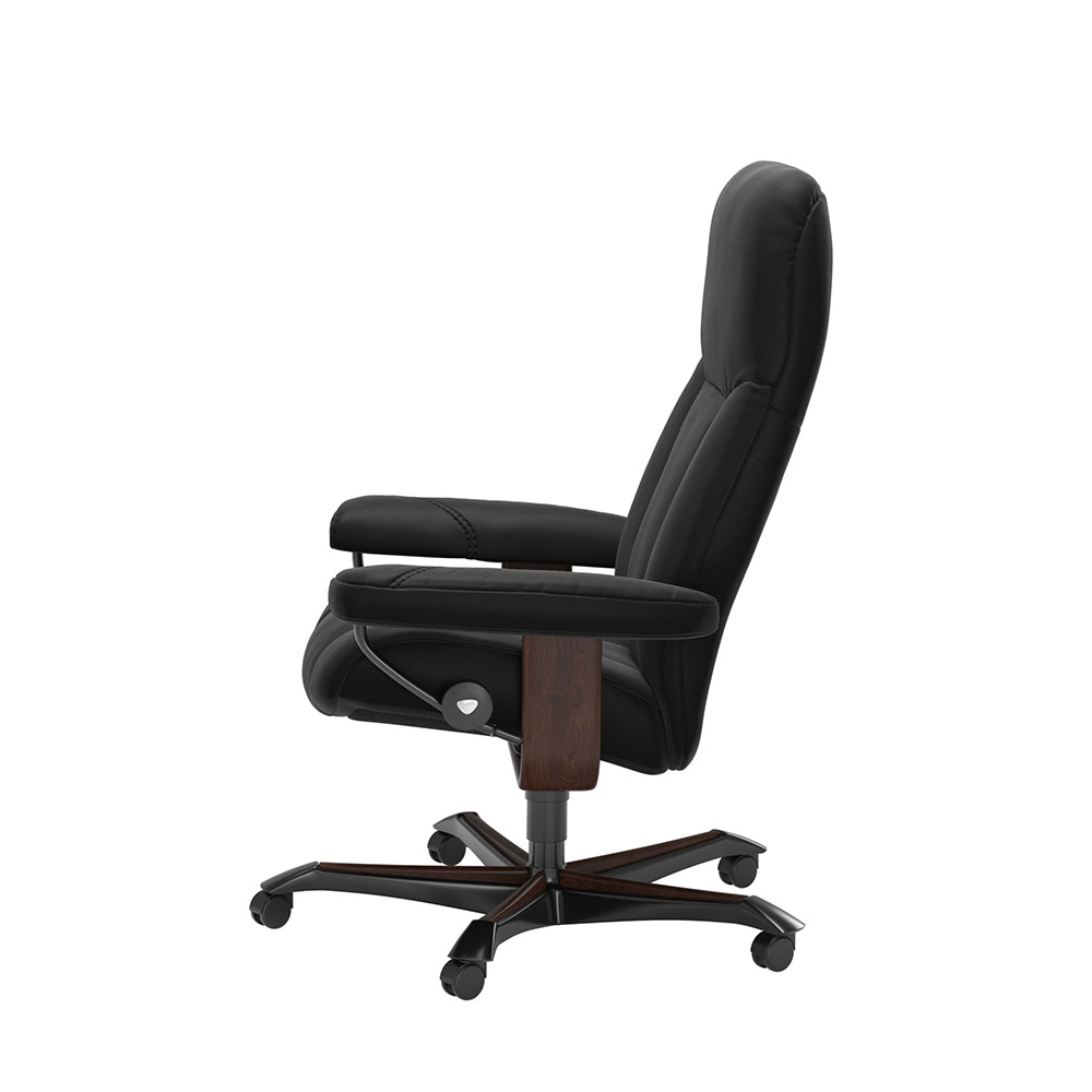 EKORNES(エコーネス)デスクチェア「ストレスレス コンサル20(M)オフィス」革#パロマ ブラック/木部ブラウン
