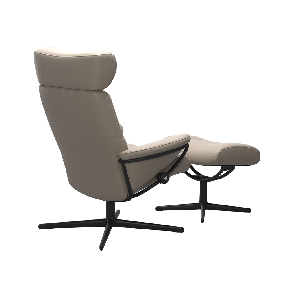 EKORNES(エコーネス)リクライニングチェア「ストレスレス ベルリン(M)クロス ヘッドレスト付ローバック」オットマン付 革#パロマ 全2色