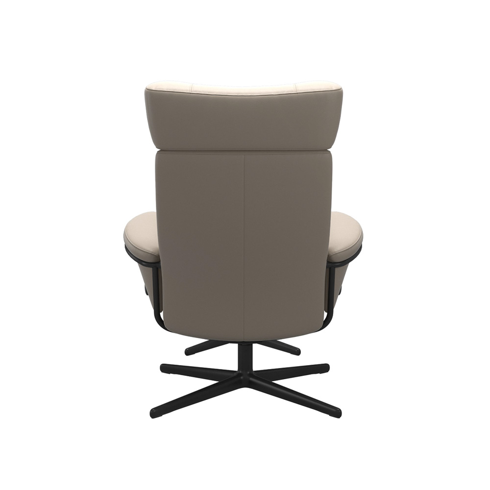 EKORNES(エコーネス)リクライニングチェア「ストレスレス ベルリン(M)クロス ヘッドレスト付ローバック」オットマン付 革#パロマ 全2色