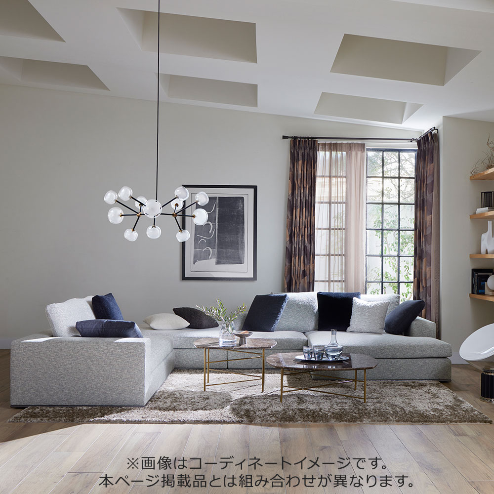 erba（エルバイタリア）カウチソファ3点「ビアモンテナポレオーネ」向かって右カウチ 布ホワイト FUNKY01【お手入れキットの特典付き】