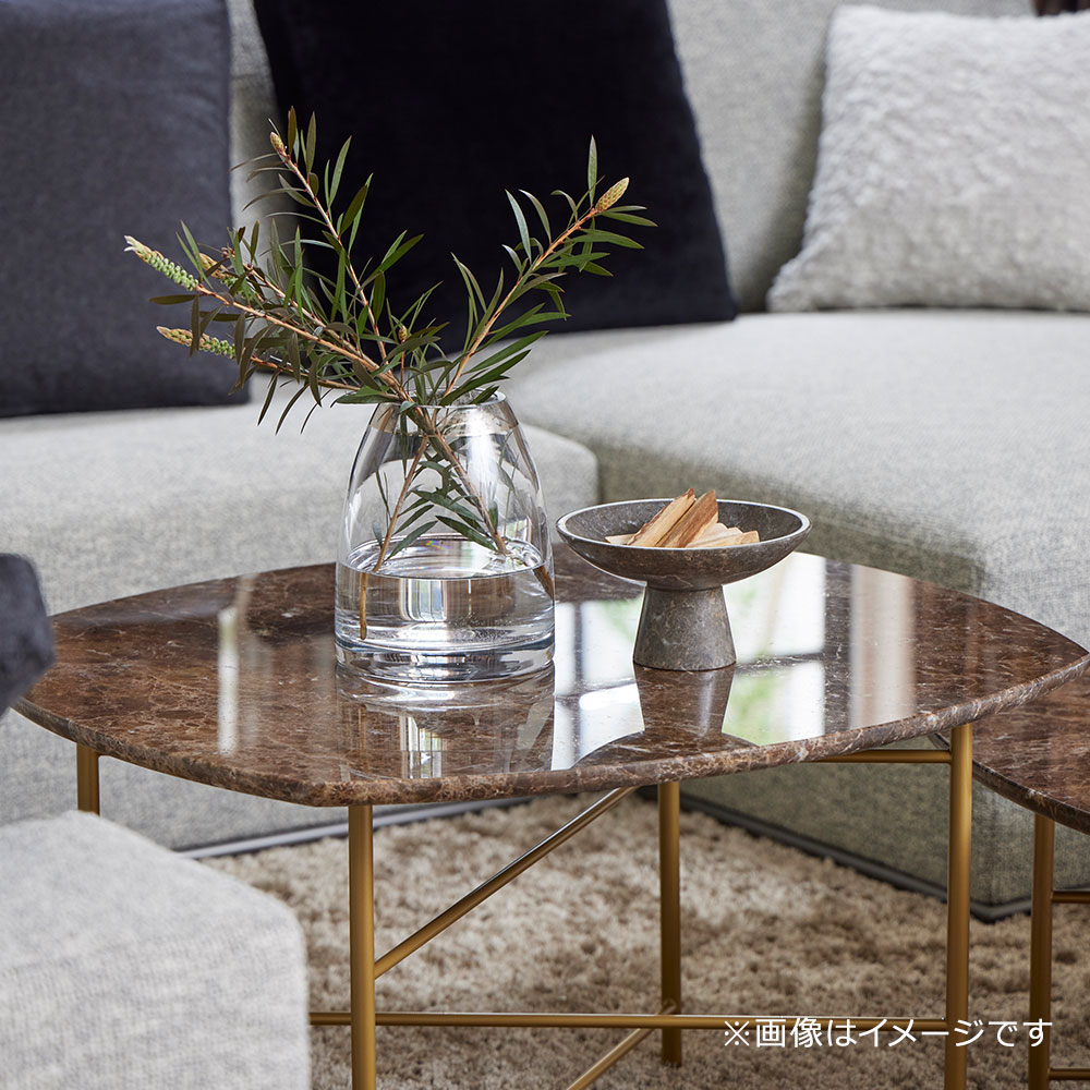 センターテーブル「フェベ」天然石天板エンペラドール 幅75×奥65×高43cm