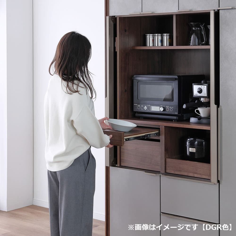 食器棚「シェルナ 100KB」幅100cm 奥行55cm 高さ198cm 全2色【セール対象品のため5%OFF】