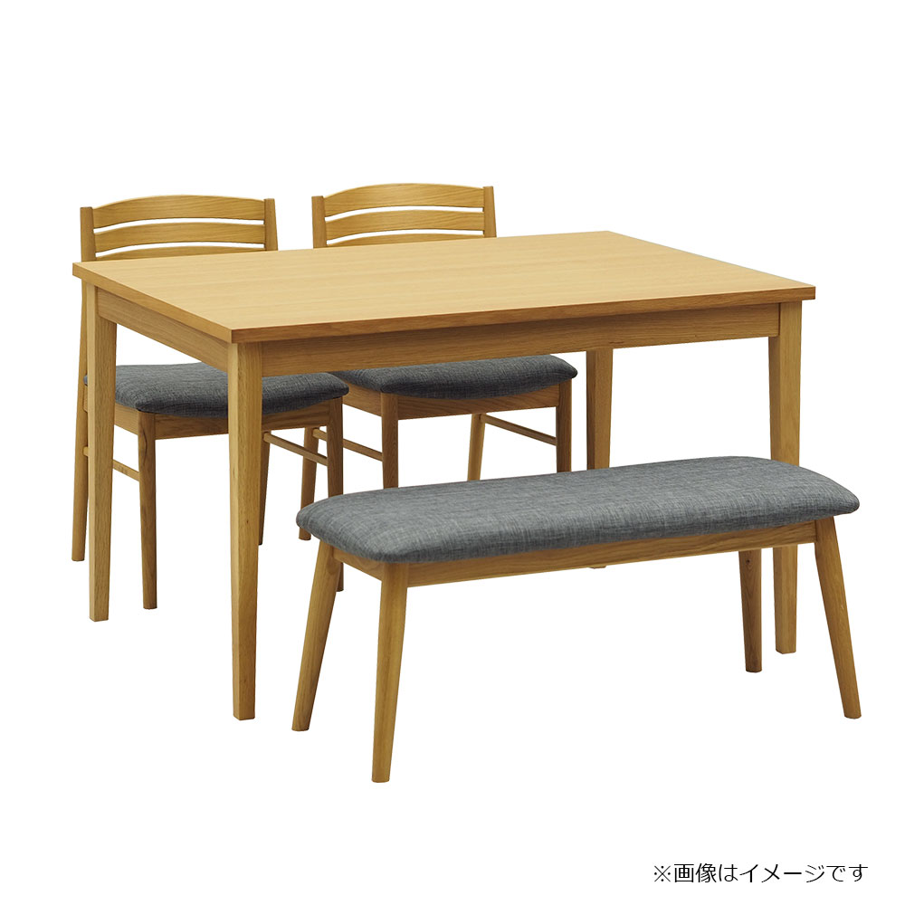 ベンチ「フラン」幅100cm オーク材ホワイトオーク色 張地 布グレー色