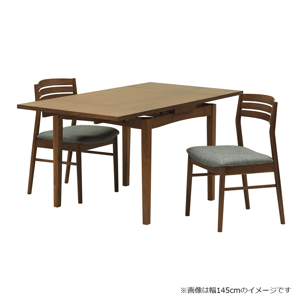 伸長式ダイニングテーブル「フラン」幅85-115-145cm ウォールナット材ウォールナット色