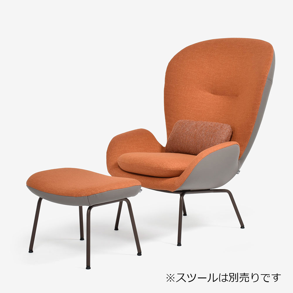 ROLF BENZ(ロルフベンツ)アームチェア「594」布 レッドオレンジ色 #14.160