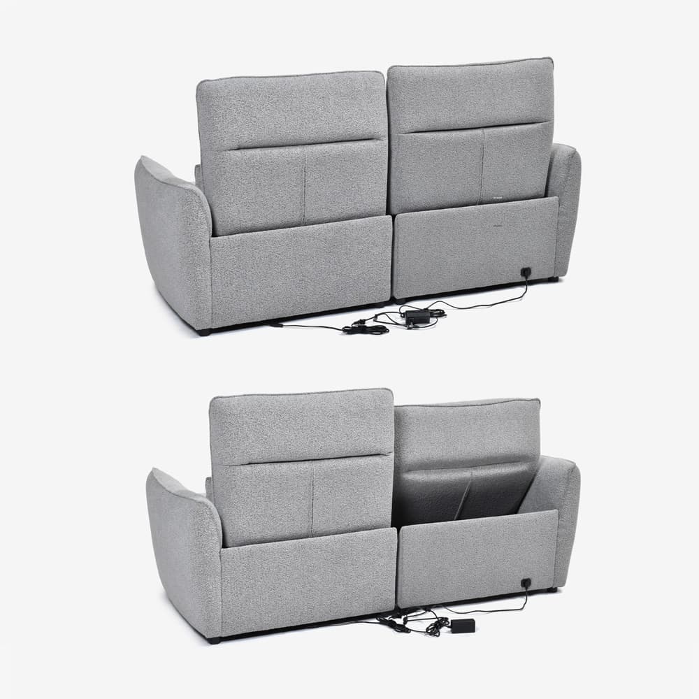 電動リクライニングソファ2点セット「ルッカ SD-524B(1モーター+3モーター)」幅192cm 布#CP430-3 グレー色