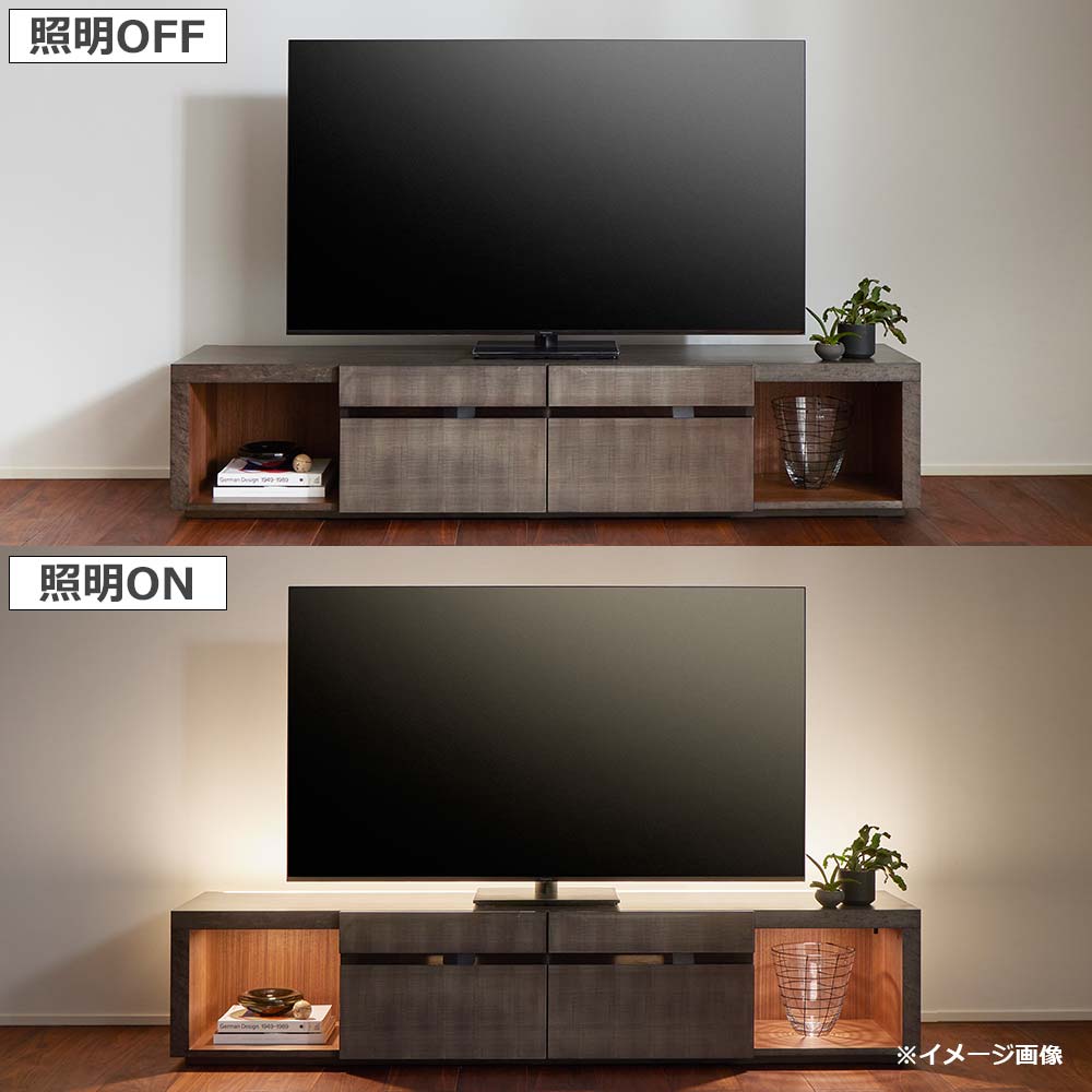 テレビボード「スプレンダーオーブ」幅200cm メープル材/シカモア材 スレート色【受注生産品】【セール対象品のため5%OFF】