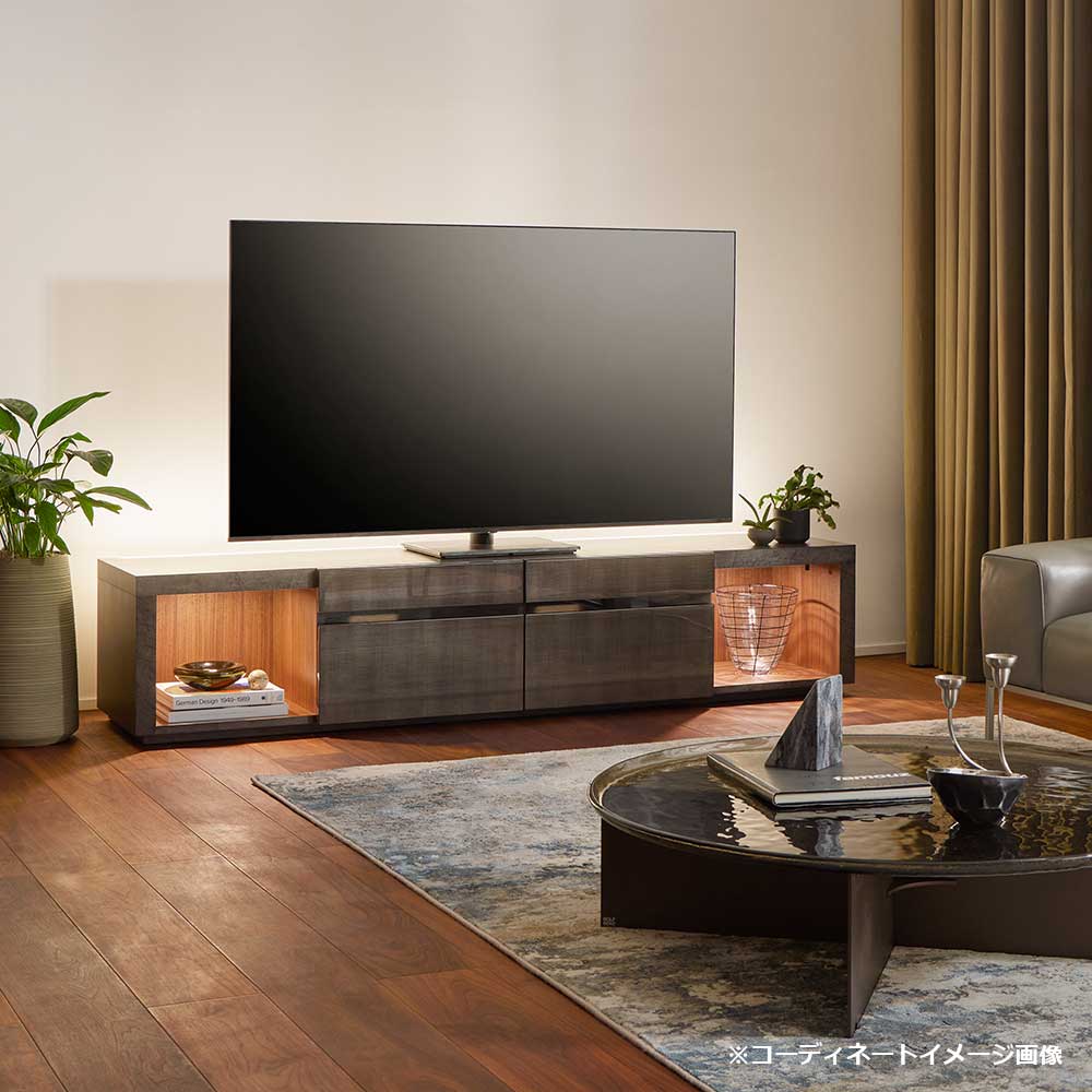 テレビボード「スプレンダーオーブ」幅200cm メープル材/シカモア材 スレート色【受注生産品】【セール対象品のため5%OFF】