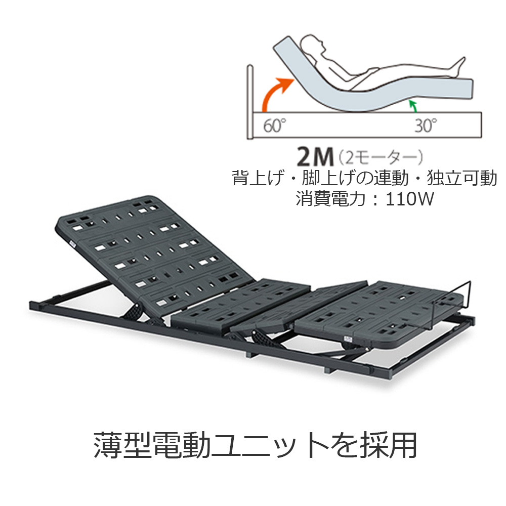 FranceBed(フランスベッド)電動ベッドフレーム「IQ アシュフォードRX」PVC張り 2モーター 全2サイズ 全3色