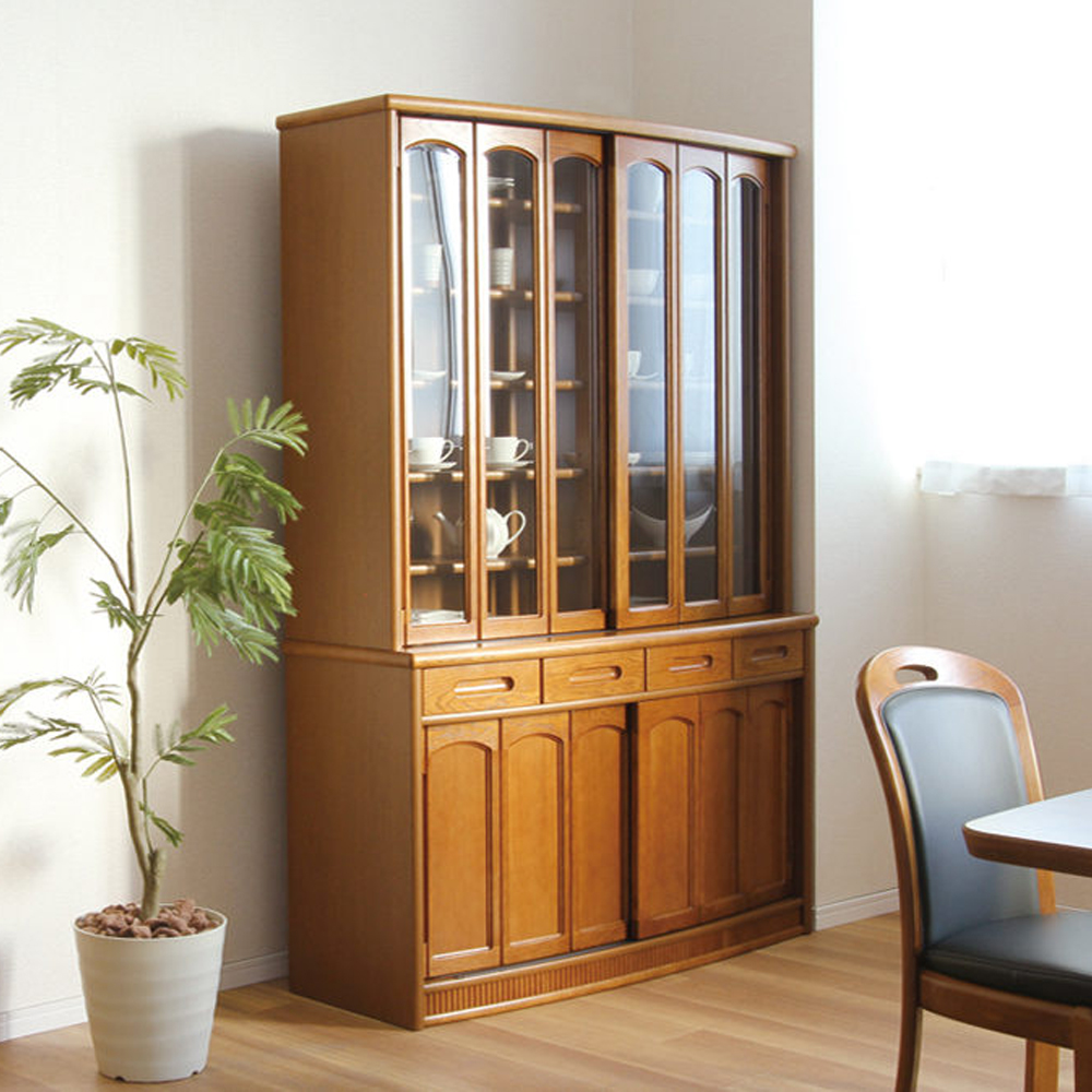 浜本工芸　ダイニングボード「No.1950」ナラ材 ダークオーク色 奥行48cm 高さ195cm 幅全4サイズ［No.1950］