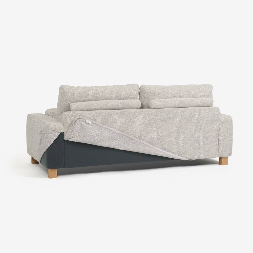 ソファ 2.5人掛け「デュオ3(2.5S)」幅202cm ハイバックタイプ ミディアム肘 布#3 ミランサンド 座面ミディアムタイプ 脚部全5種類【受注生産品】