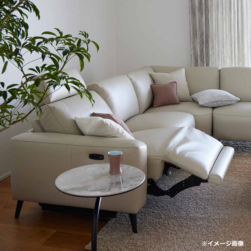 電動リクライニングコーナーソファ3点セット 向かって右カウチ「L/S Motion 77(エルエスモーション77)」幅275cm 革#J/S-041E オイスターグレー色