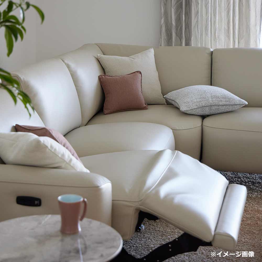 電動リクライニングコーナーソファ3点セット 向かって右カウチ「L/S Motion 77(エルエスモーション77)」幅275cm 革#J/S-041E オイスターグレー色