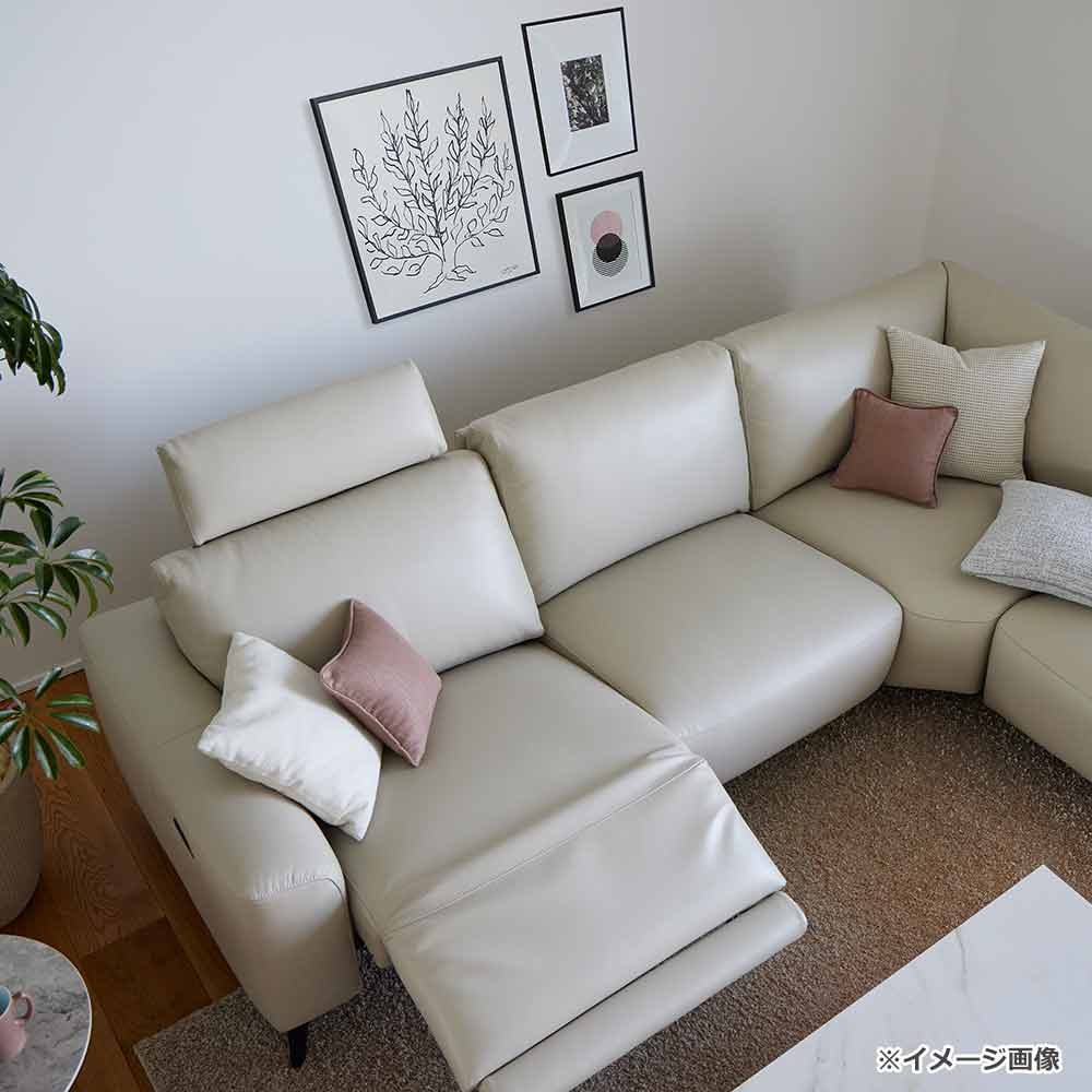 電動リクライニングコーナーソファ3点セット 向かって右カウチ「L/S Motion 77(エルエスモーション77)」幅275cm 革#J/S-041E オイスターグレー色