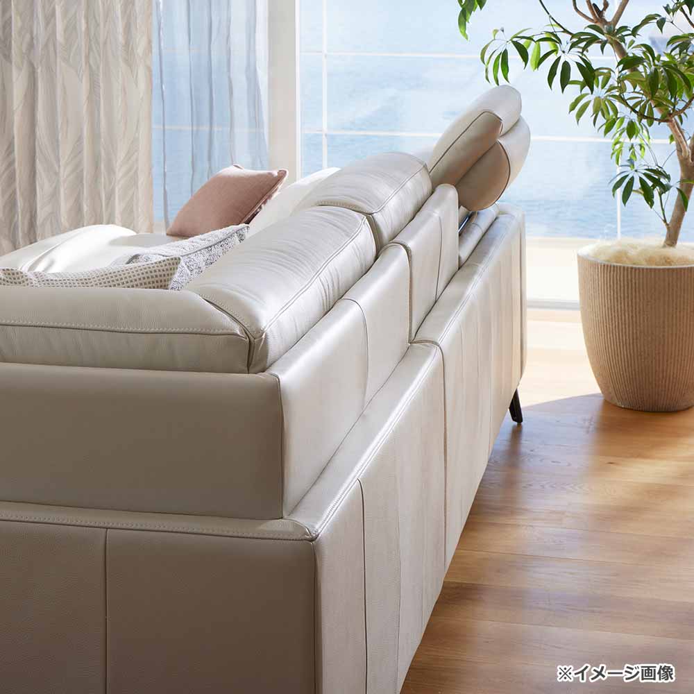 電動リクライニングコーナーソファ3点セット 向かって右カウチ「L/S Motion 77(エルエスモーション77)」幅275cm 革#J/S-041E オイスターグレー色
