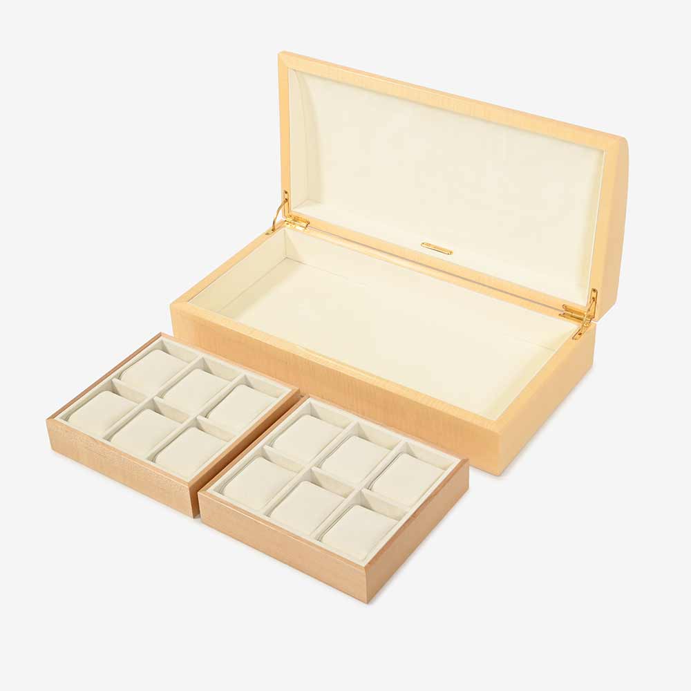 時計ケース 「クリスタル NO.5」ホワイトシカモア材【受注生産品】