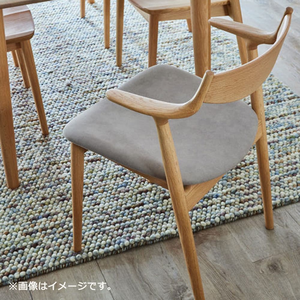 浜本工芸 ダイニングチェア（肘付き）「DA-7004」オーク材ナチュラル色 布デイトナ108［No.7000］【受注生産品】