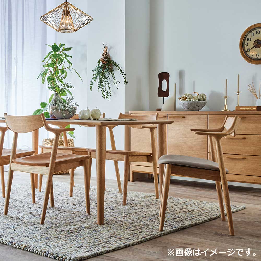 浜本工芸 ダイニングチェア（肘付き）「DA-7004」オーク材ナチュラル色 布デイトナ108［No.7000］【受注生産品】