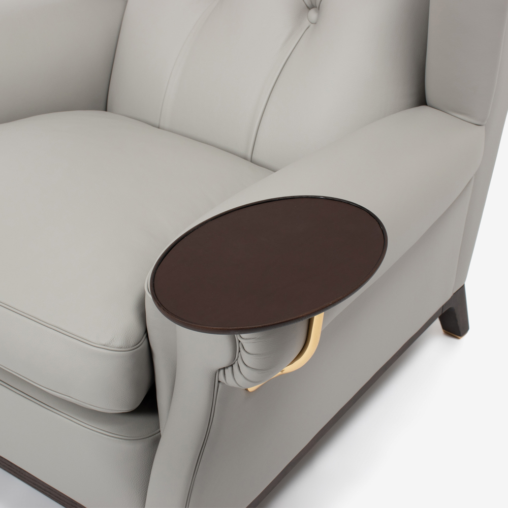 PoltronaFrau(ポルトローナ・フラウ)アームチェア「2019 グレン」革ライトグレー色【次回入荷未定】