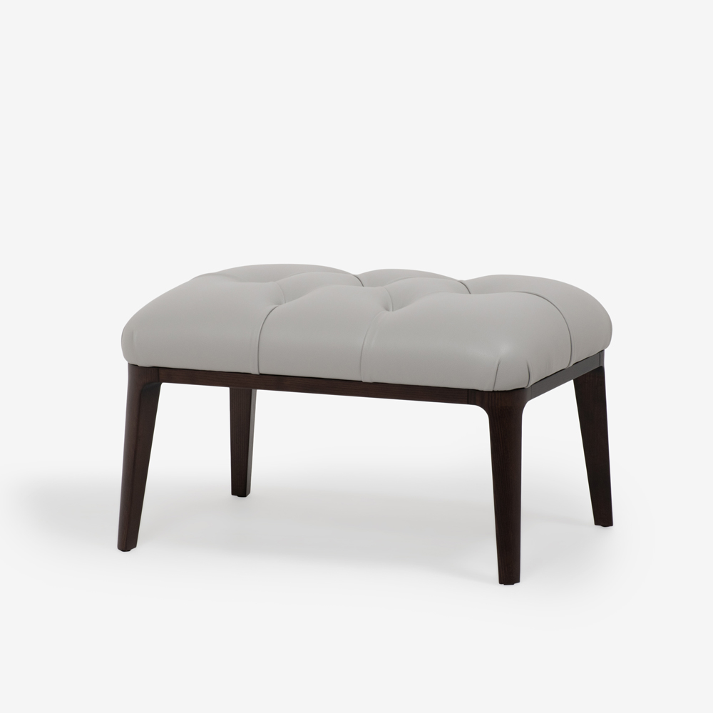 PoltronaFrau(ポルトローナ・フラウ)オットマン「2019 グレン」革ライトグレー色【次回入荷未定】