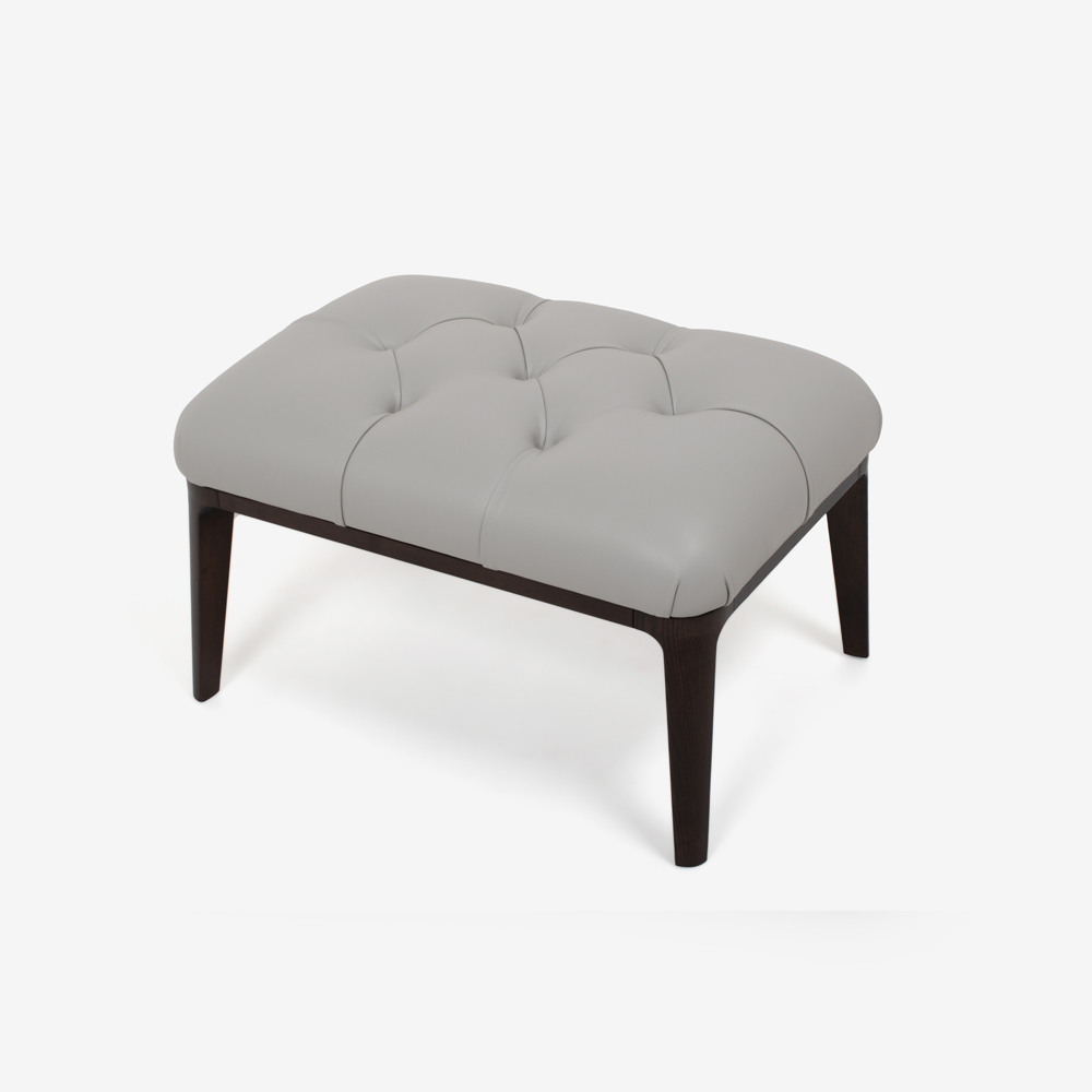 PoltronaFrau(ポルトローナ・フラウ)オットマン「2019 グレン」革ライトグレー色【次回入荷未定】