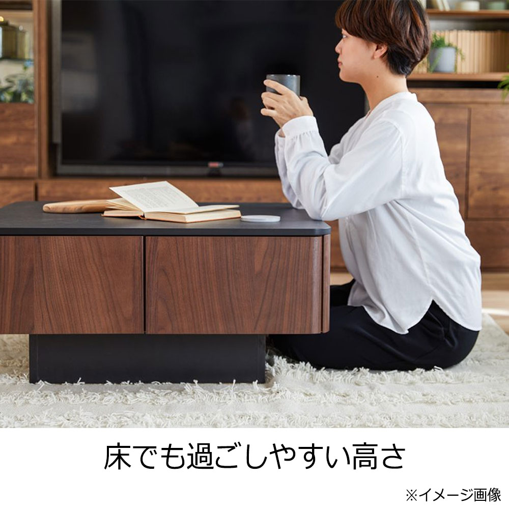 センターテーブル「MLT-211 80」幅80cm OK-BK色 天板メラミン化粧板