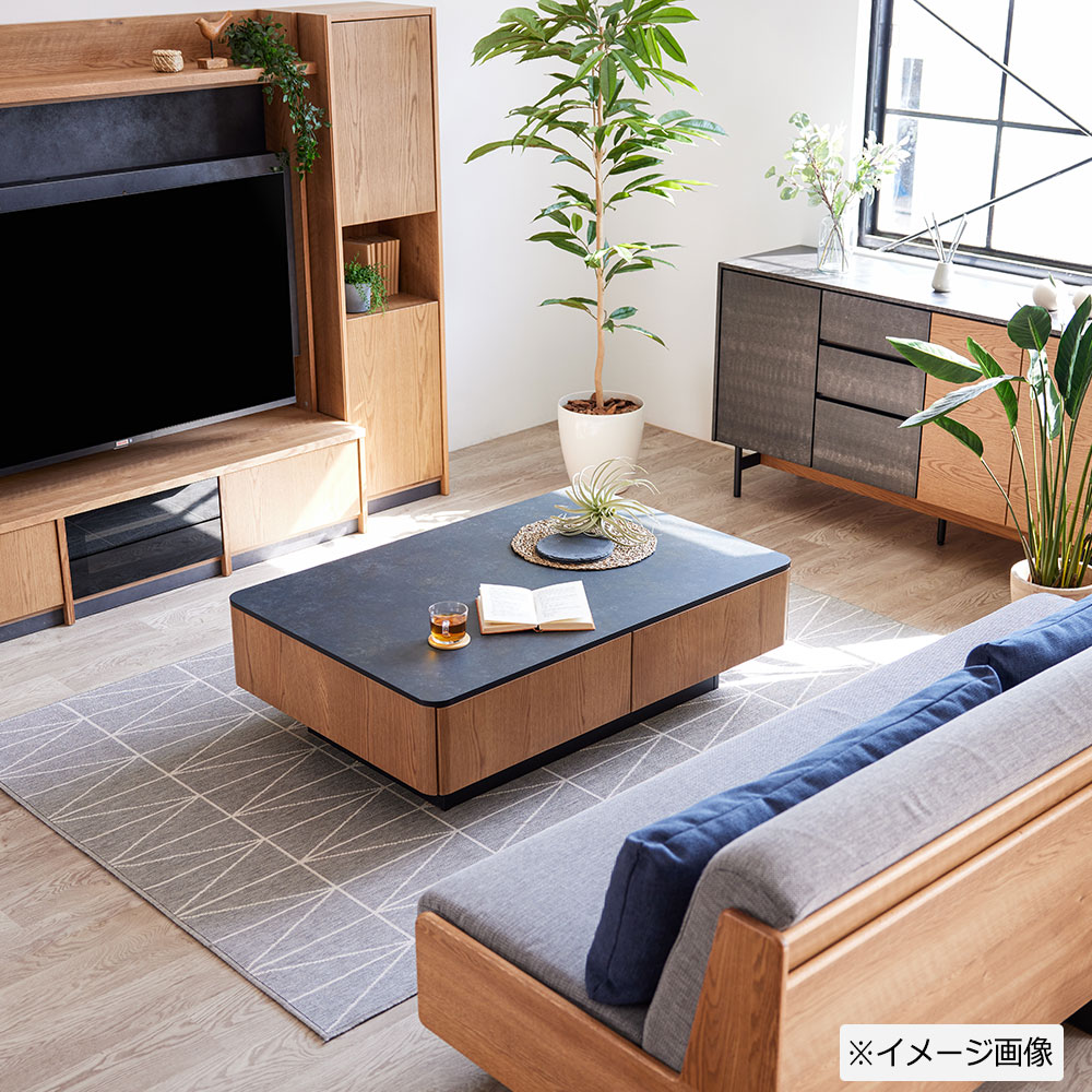 センターテーブル「MLT-211 120」幅120cm OK-VN色 天板メラミン化粧板