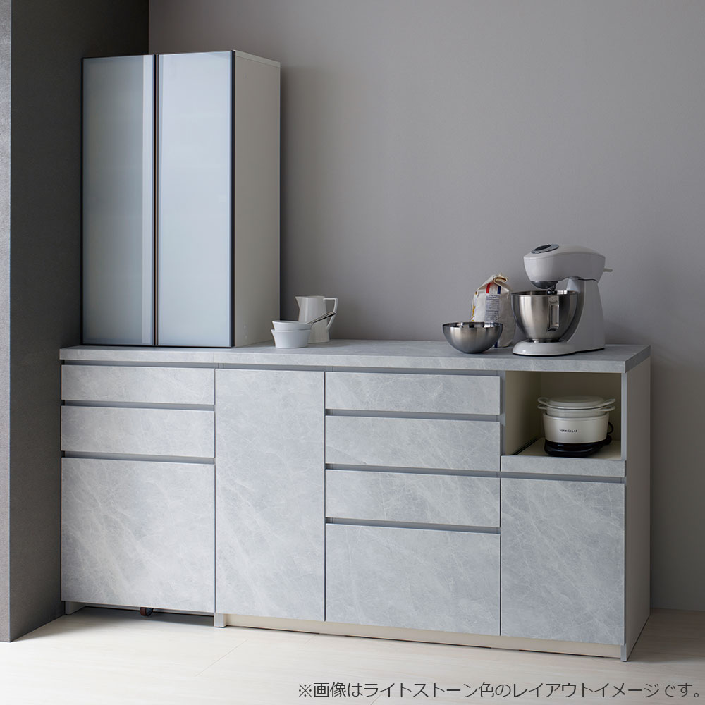 Pamouna（パモウナ）ダイニングボード「CPA-S600K・KM」幅60cm 奥行44.5cm 高さ197.5cm 上台開き扉 下台引出し 全4色