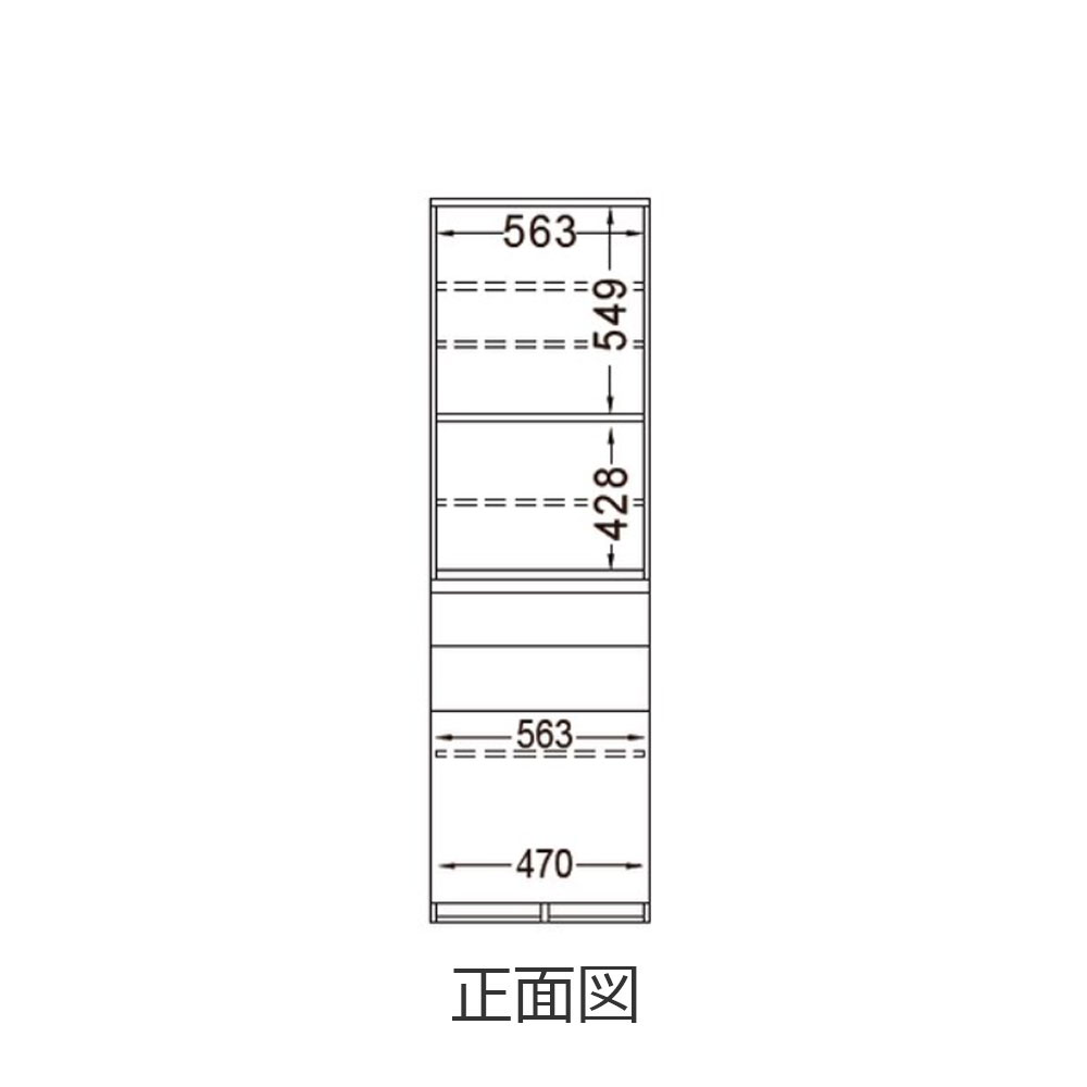Pamouna（パモウナ）ダイニングボード「CPA-S600K・KM」幅60cm 奥行44.5cm 高さ197.5cm 上台開き扉 下台引出し 全4色