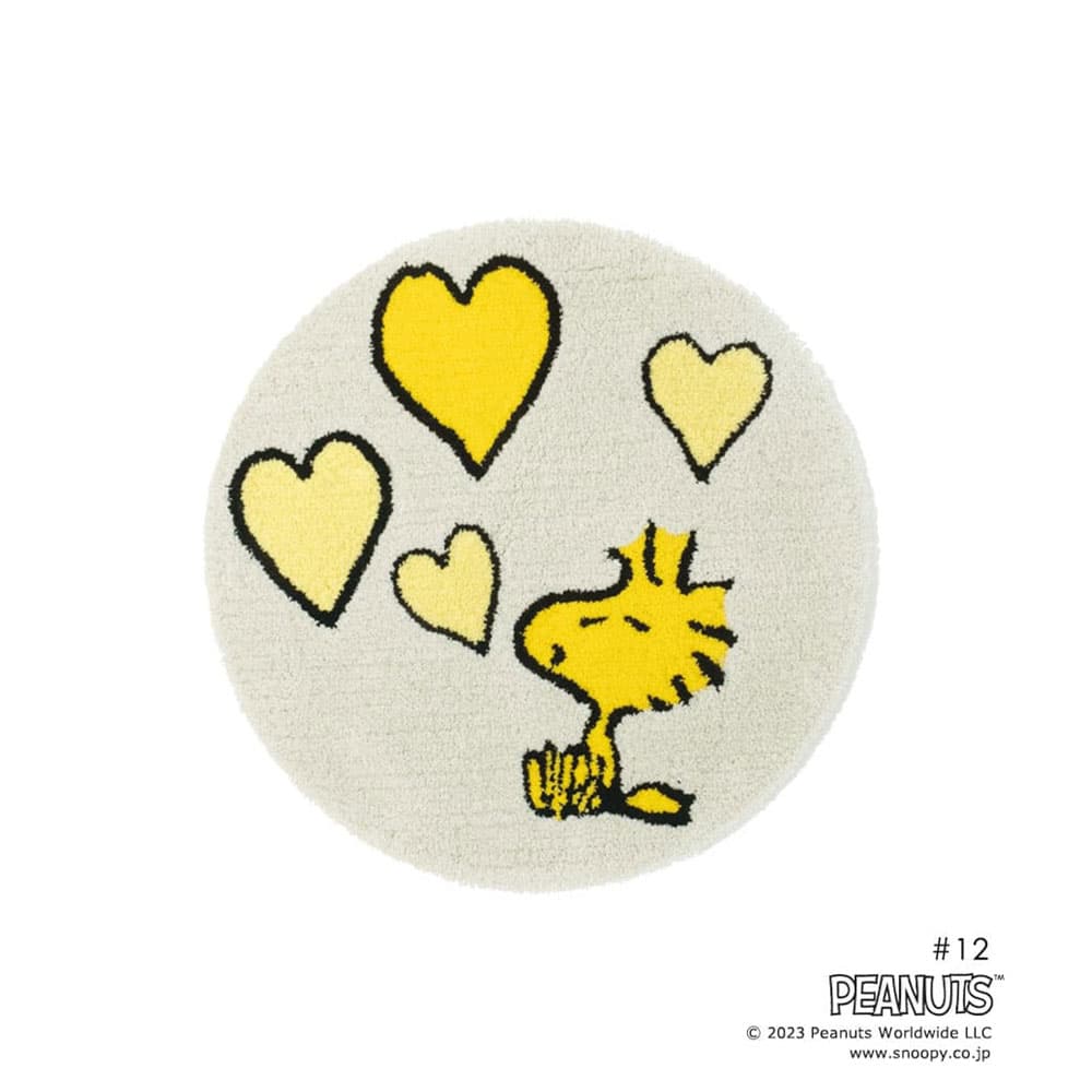 マット「スヌーピー ウッドストックラブマット」 丸65x65cm PEANUTS(ピーナッツ)