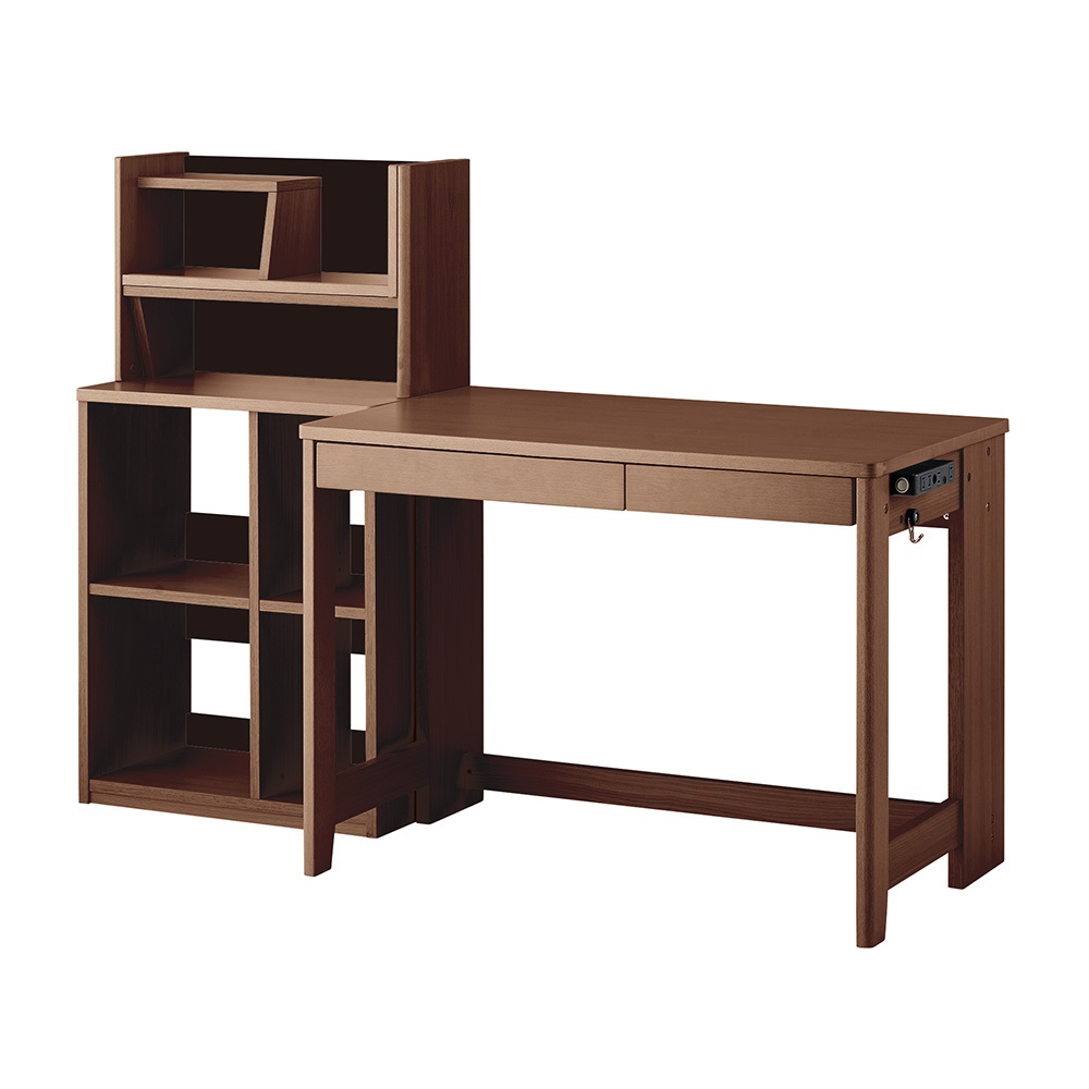 学習デスク「ミニマル MDF」デスク＋マルチラック 幅100cm ウォールナット色
