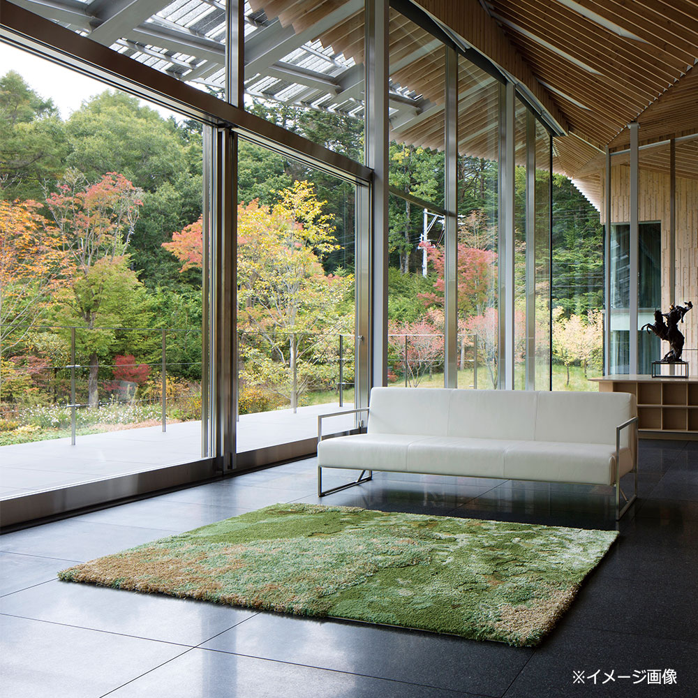 山形緞通 手刺緞通「KOKE」幅95x長さ60cm 防炎【受注生産品】