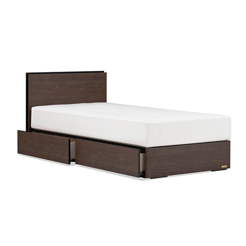 FranceBed(フランスベッド)ベッドフレーム「BG-002 DR」引出しタイプ すのこ床板 コンセント付き ウォールナット色