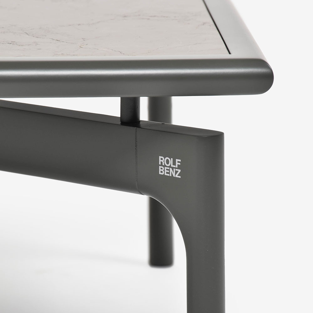 ROLF BENZ(ロルフベンツ)センターテーブル「901-222」幅84cm 天板:天然石グラファイトブラウン フレーム:ビーチ材アンブラグレー色