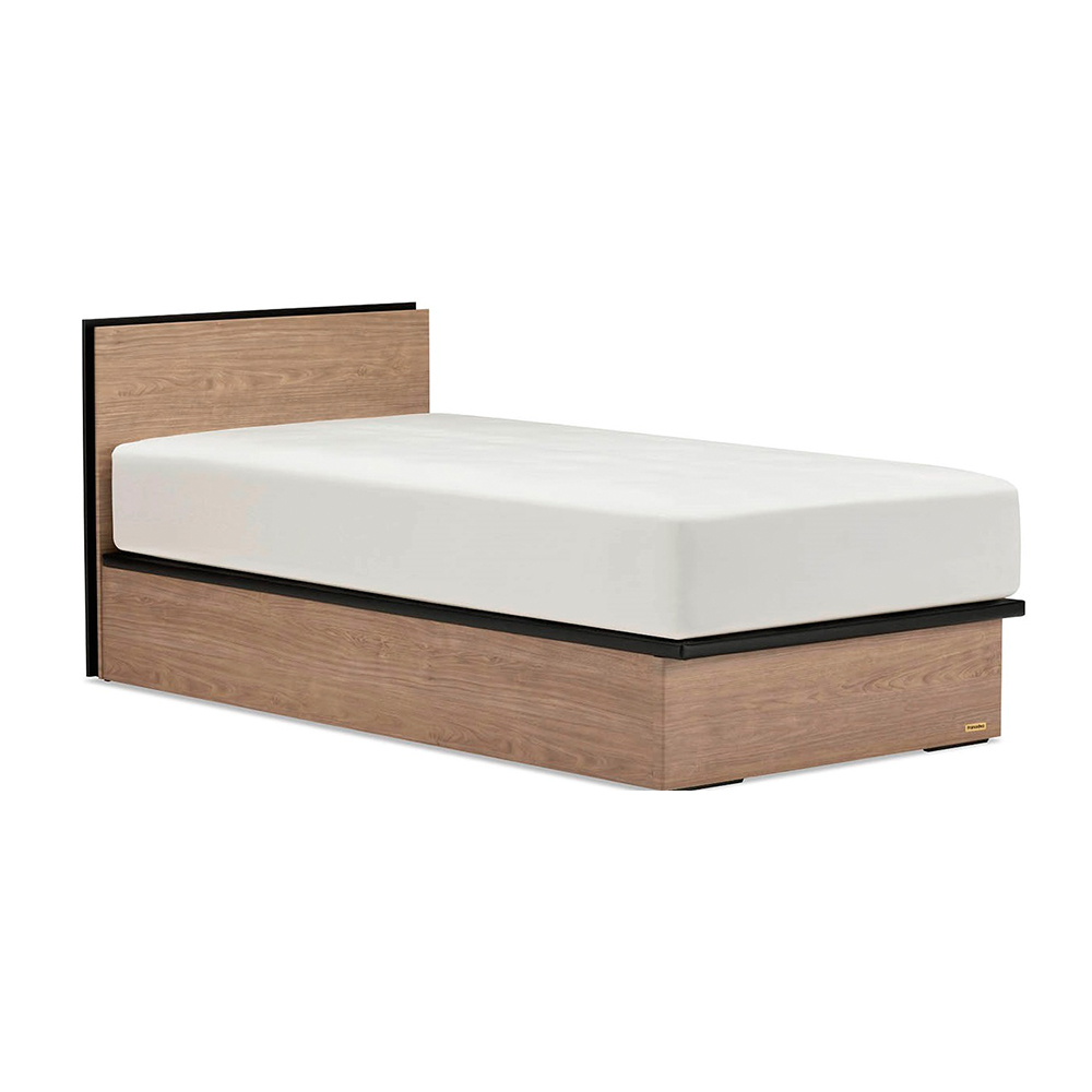 FranceBed(フランスベッド)ベッドフレーム「BG-001 TS」縦型収納(跳ね上げ式)付きタイプ アッシュグレー色 収納深さ全2サイズ