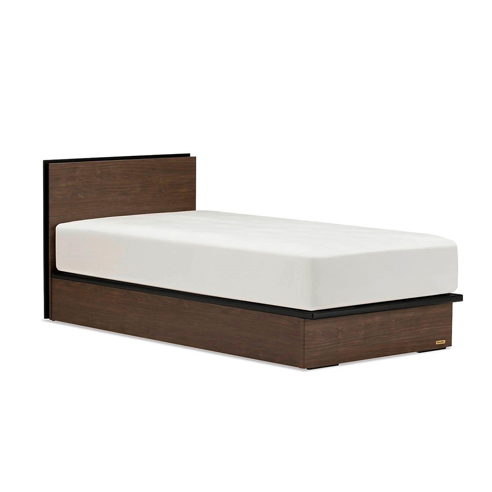 FranceBed（フランスベッド）ベッドフレーム「BG-002 TS」縦型収納（跳ね上げ式）付きタイプ ウォールナット色 収納深さ全2サイズ