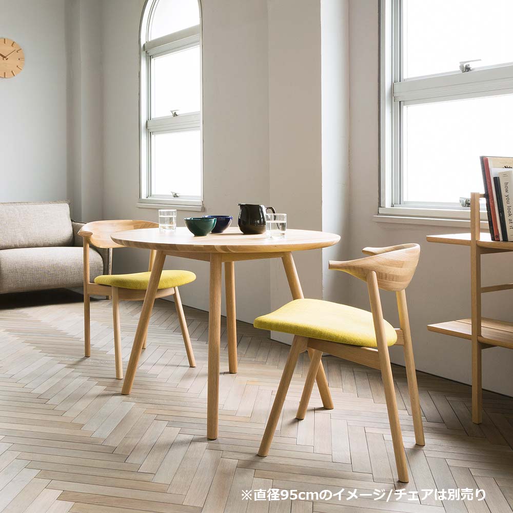 匠工芸 ダイニングテーブル「yamanami（ヤマナミ）YT2」円形 オーク材 全2サイズ【受注生産品】